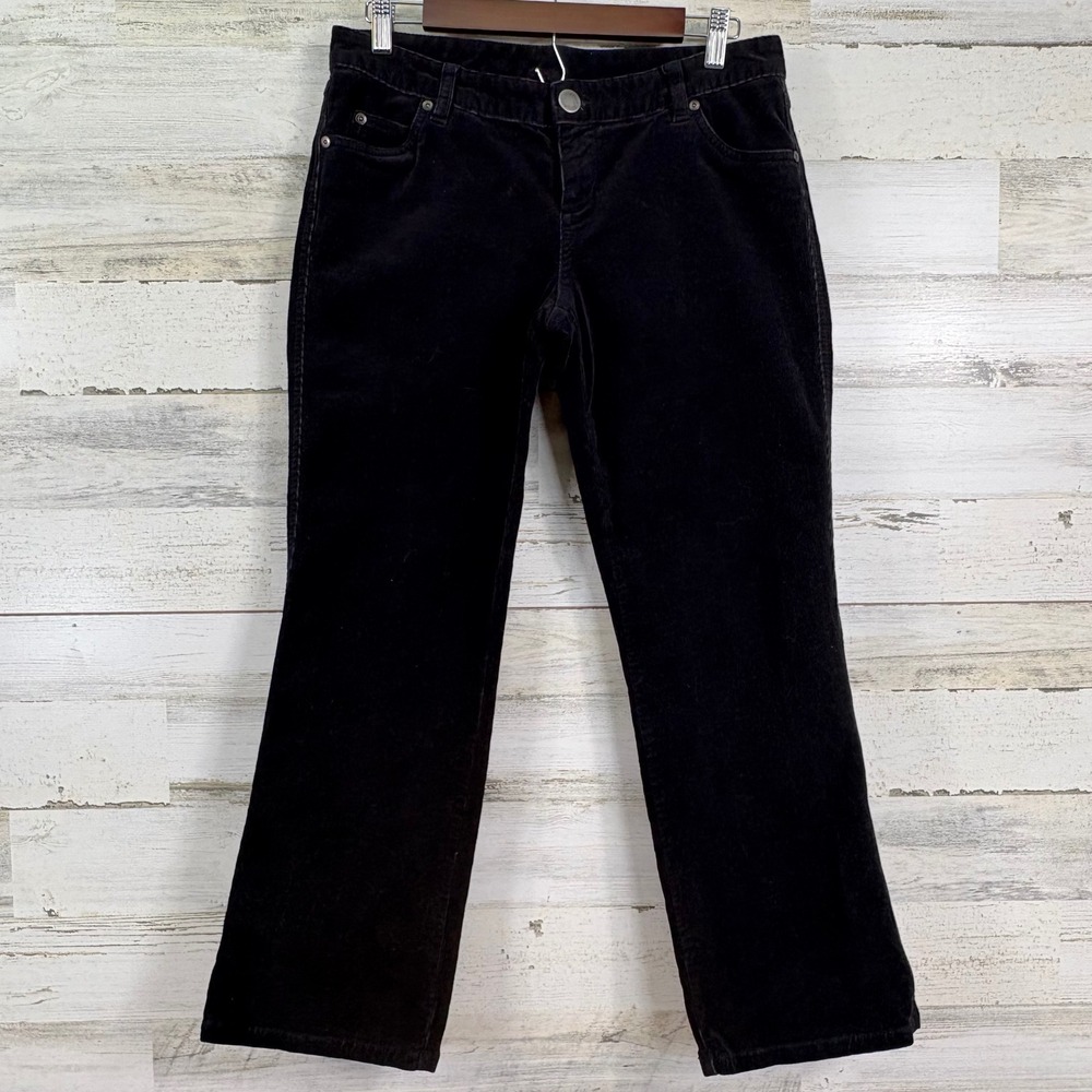 Woolrich Womens Black Corduroy Pants Size 6P Cotton Spandex Blend‎ Bootcut